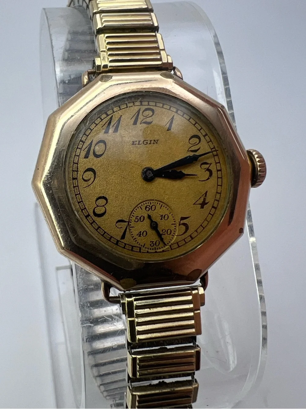 Elgin vintage mechanical watch runs good 10kt gf